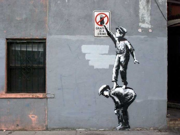 street art Banksy Graffiti is a crime - New York 2013