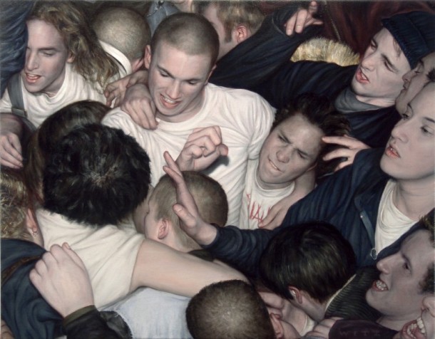 Street Art Dan Witz Peinture a l huile Mosh Pit 01