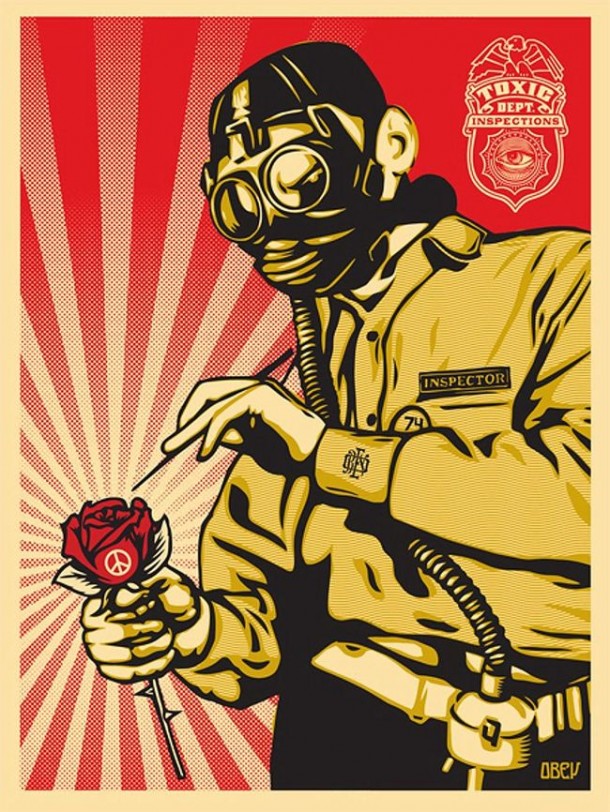 Street art OBEY Giant Peace Inspector