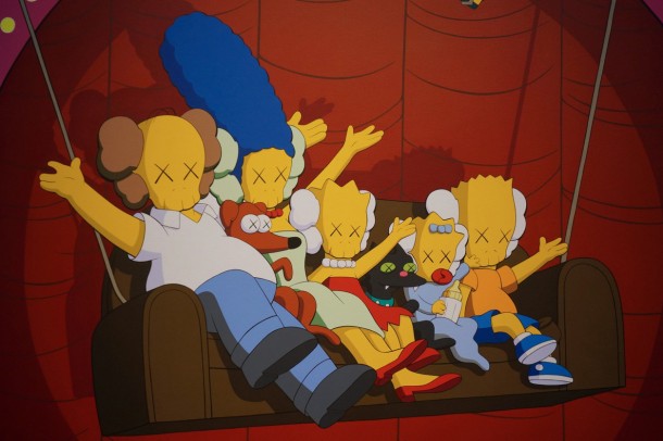 Street art Kaws toile les Kimpsons