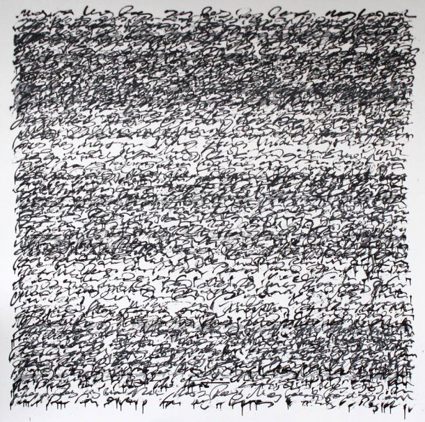 Street Art TANC Lyrics 2013 Spray paint on canvas