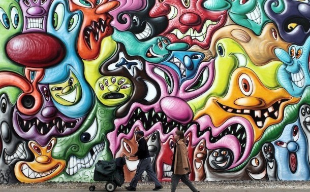 Street art Kenny Scharf Fresque