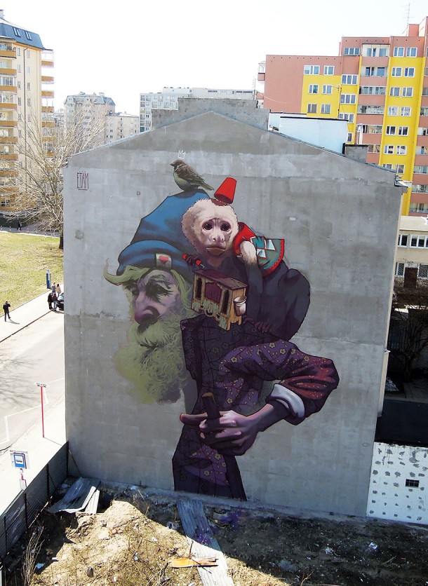 ETAM CREW  Street-art Fresque murale Monkey Business, Varsovie, Pologne