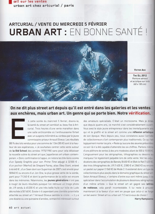 le compte rendu " urban art " de la vente Artcurial