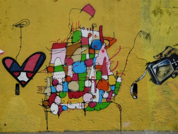 Street art carioca Smael Vagner en collaboration avec Romero Britto. 