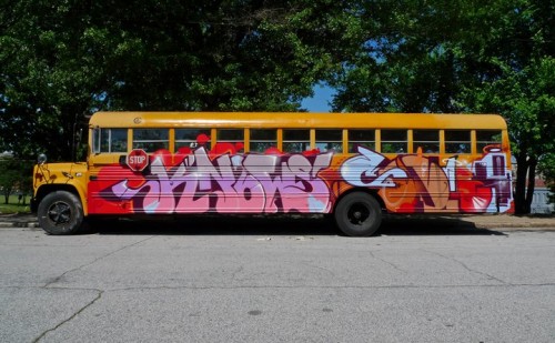 Street art Adrian Falkner BUS