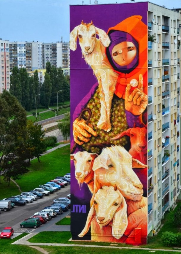 Street art INTI Immeuble Pologne