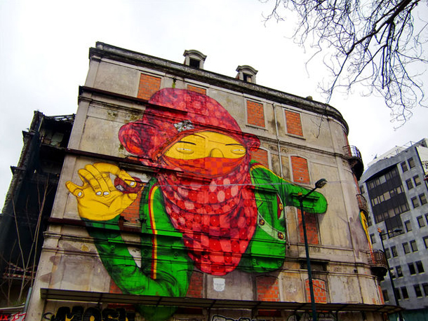 Os Gemeos mur à Lisbonne