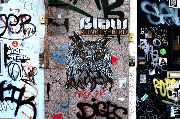 Monkey bird art urbain 2