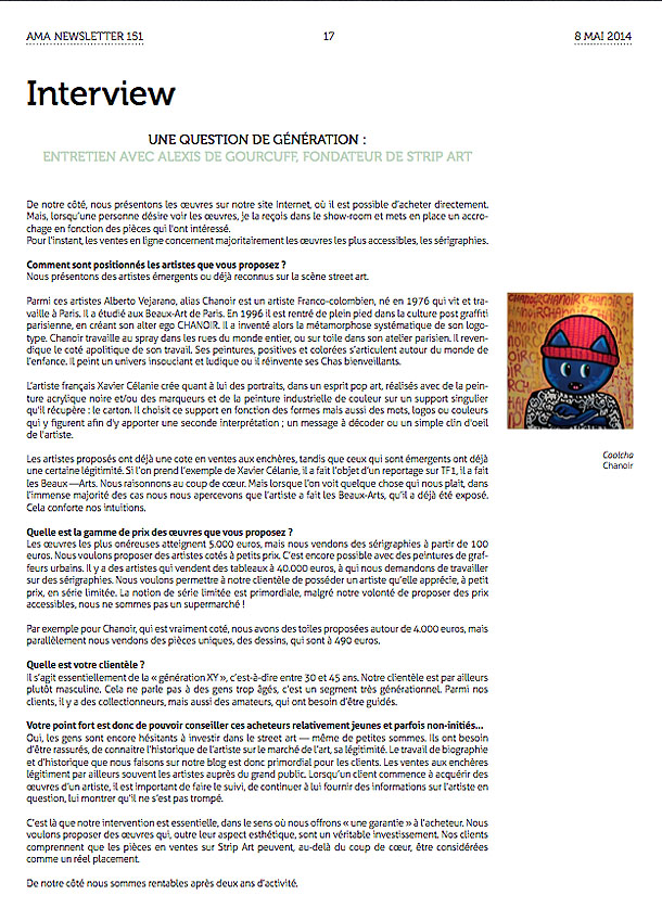 Interview Strip Art par Art Media Agency - Strip Art - le Blog