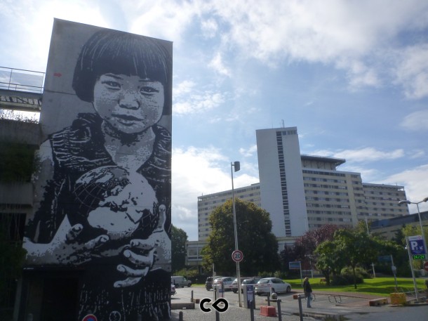 Fresque de jeff aérosole et en collaboration avec le MBC et d'autres artistes bordelais