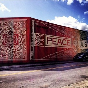 Obey street art mural - strip art