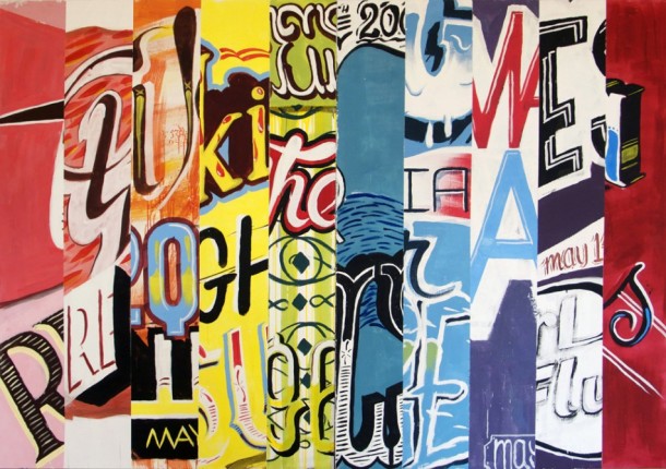 10 Days by Max Rippon - 234 X 170cm, Acrylique & Spray sur toile, 2009