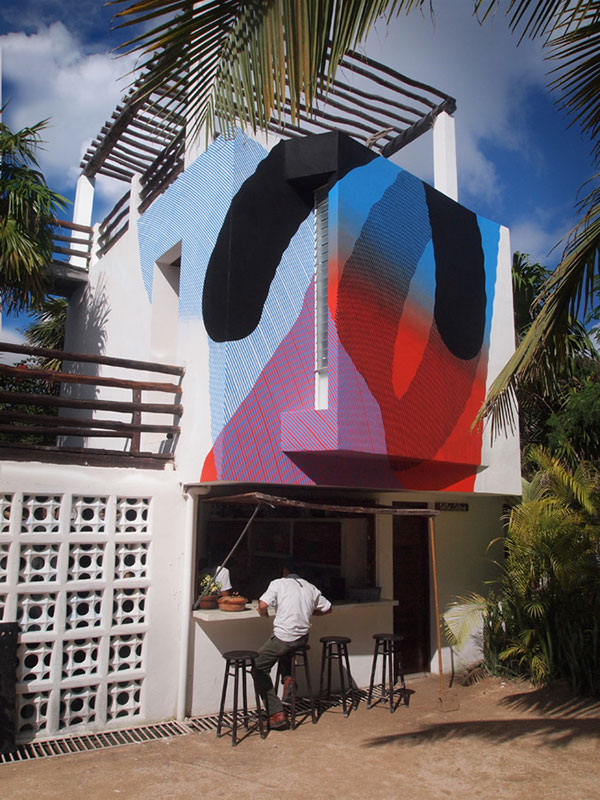 Fresque murale du Street artist /Residencia Gorila Tulum, Mexique/ janvier 2014