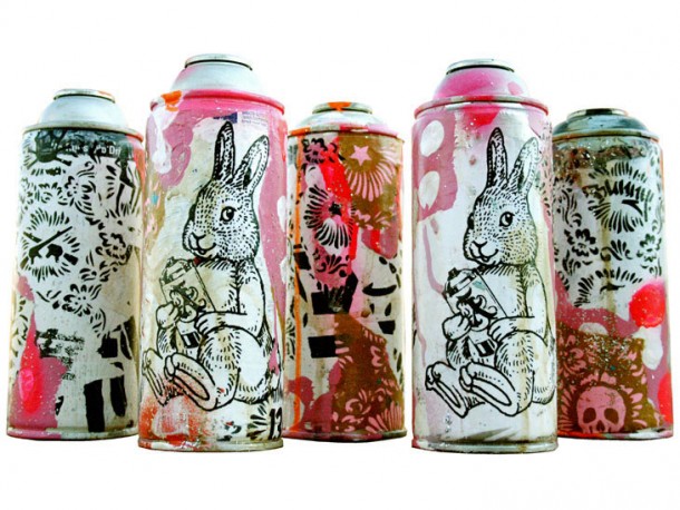le street art d'AIKO - Bunny Cans