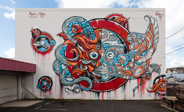 POW! WOW! Hawaï 2013 - MEGGS X PHIBS - Collaborative Mural