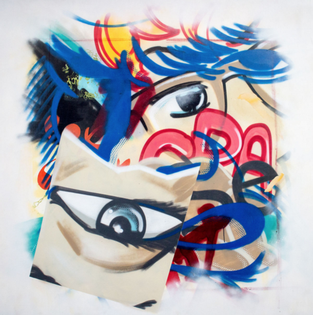 lot 13 crash (john matos ; américain, né en 1961) candida, 1987 peinture aérosol sur toile 173 × 179 cm. Estimation 20 000 / 30 000 €