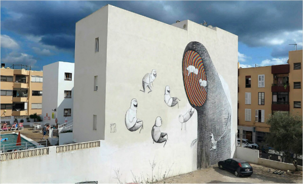 La Trampa, 2015, Bloop Festival, Ibiza ©Global Street Art Blog